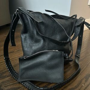 All Saints black cross body leather hand bag